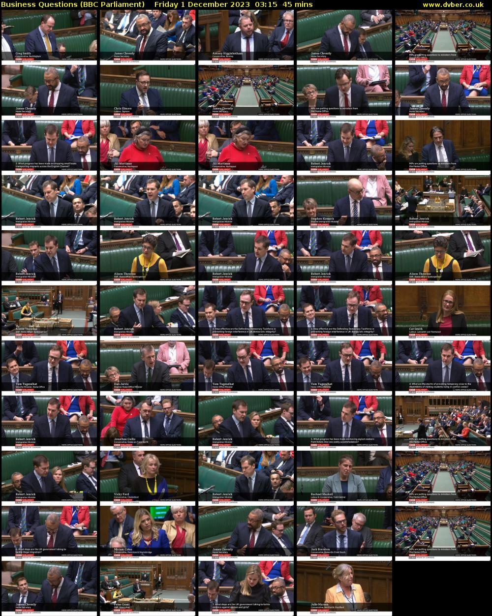 Business Questions (BBC Parliament) Friday 1 December 2023 03:15 - 04:00