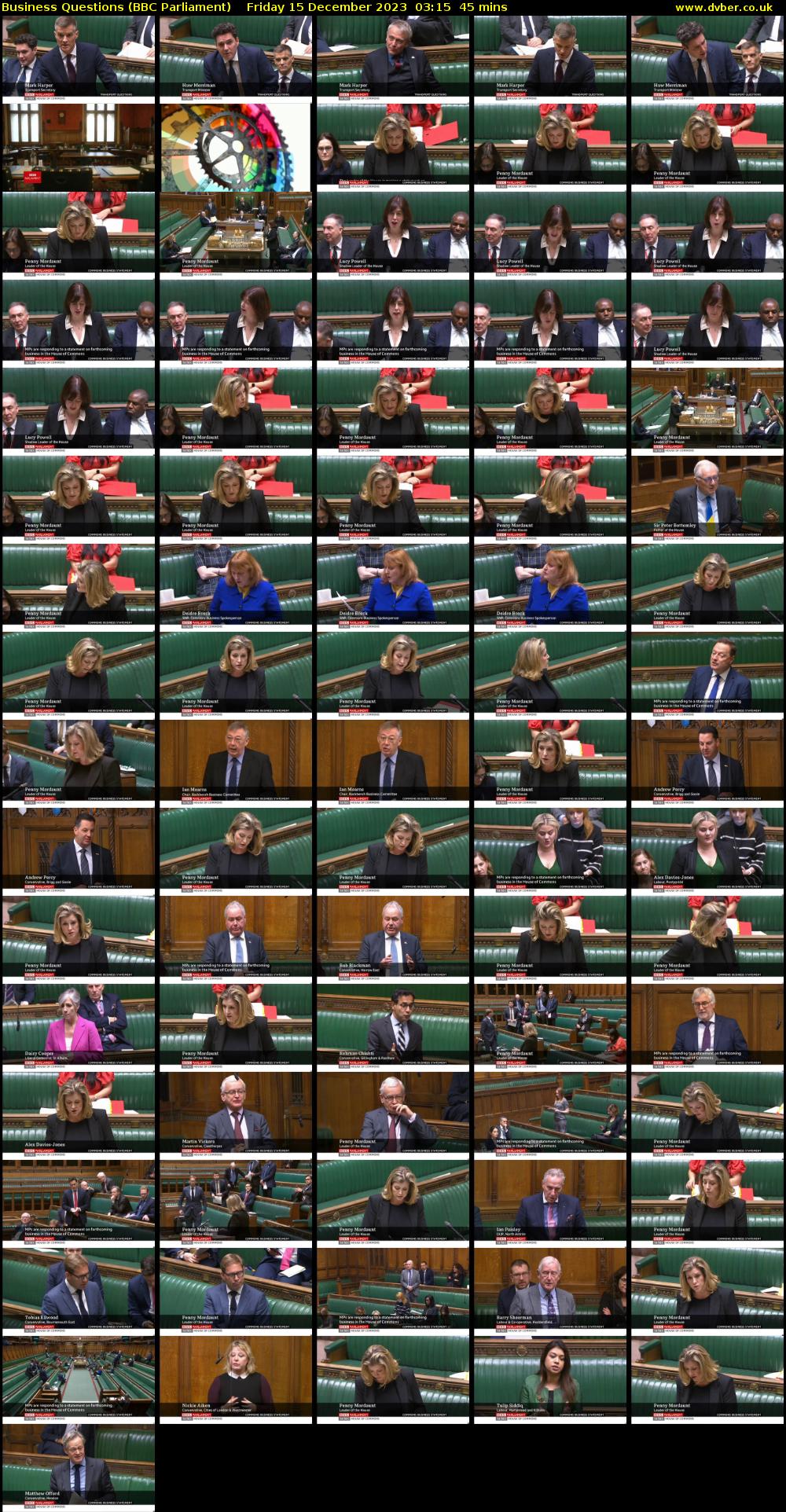 Business Questions (BBC Parliament) Friday 15 December 2023 03:15 - 04:00