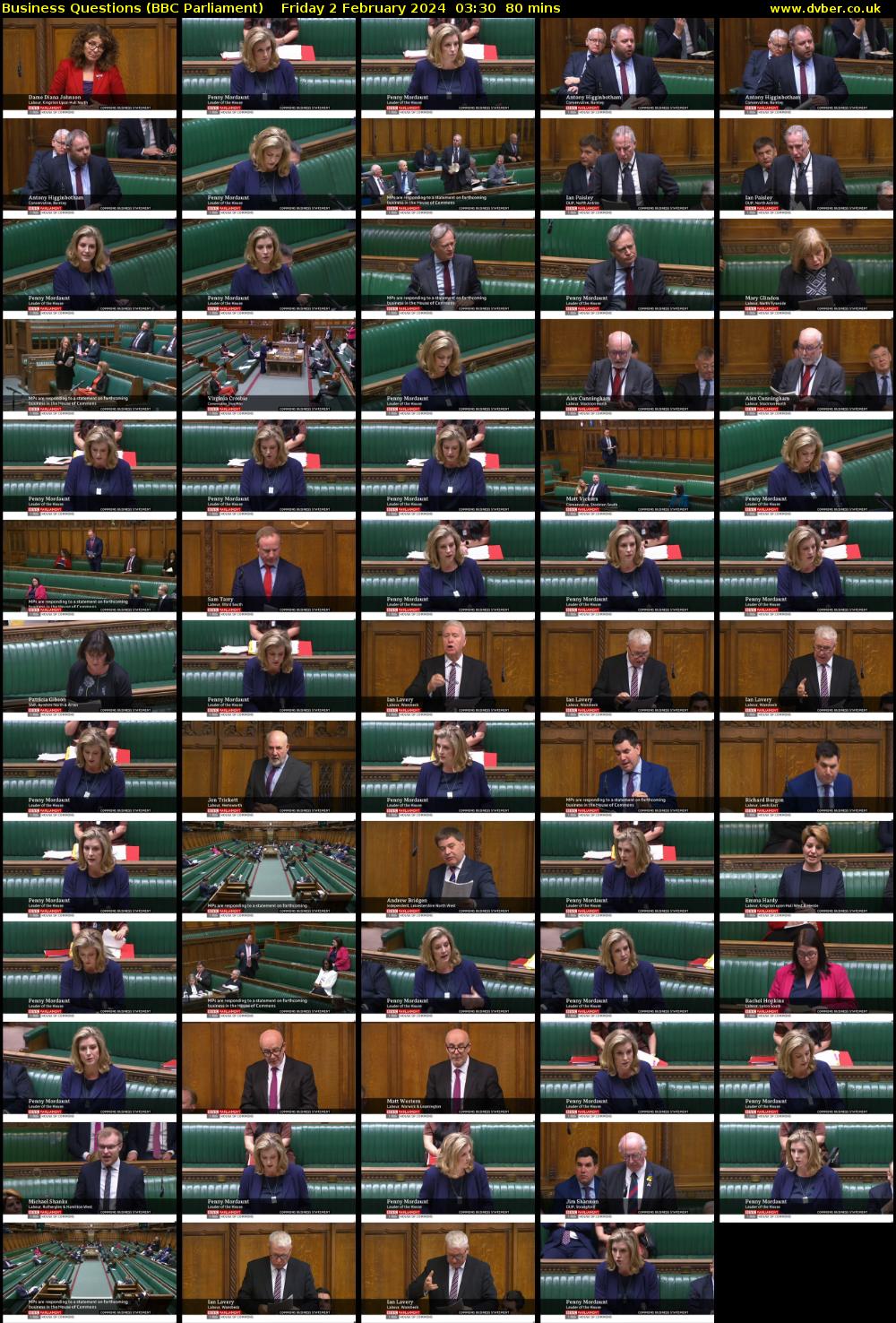 Business Questions (BBC Parliament) Friday 2 February 2024 03:30 - 04:50