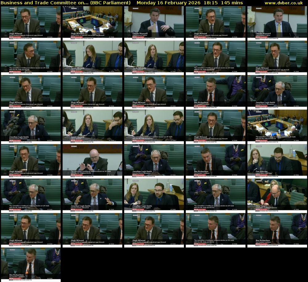 Business and Trade Committee on... (BBC Parliament) Monday 16 February 2026 18:15 - 20:40