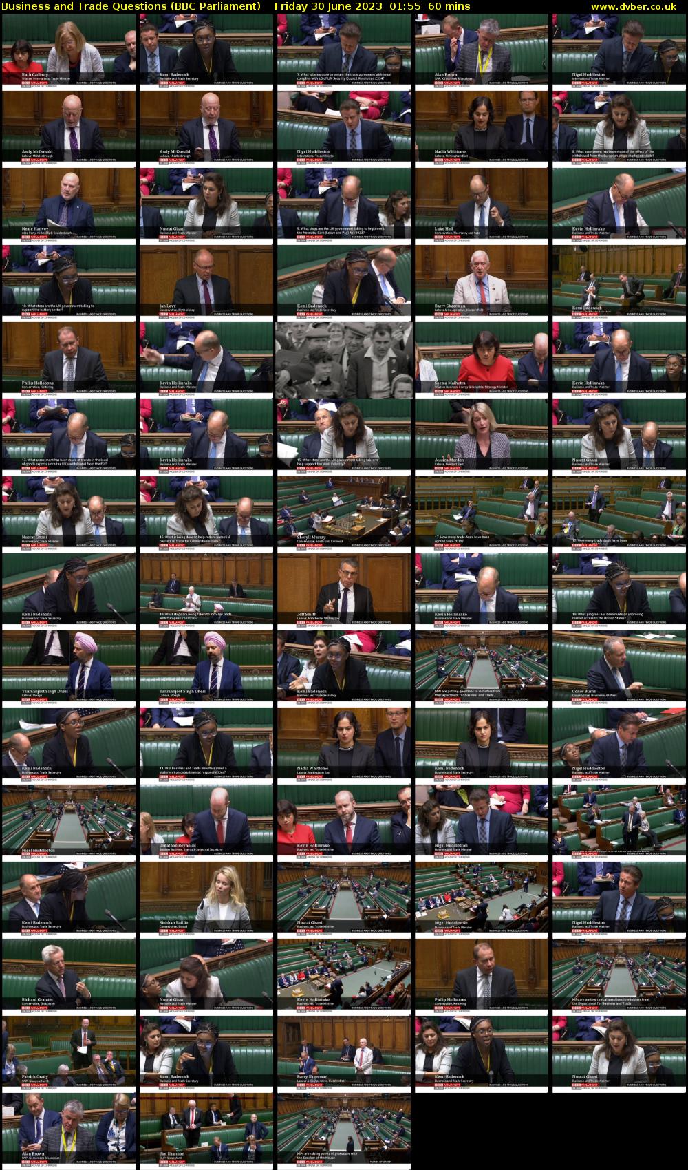 Business and Trade Questions (BBC Parliament) Friday 30 June 2023 01:55 - 02:55