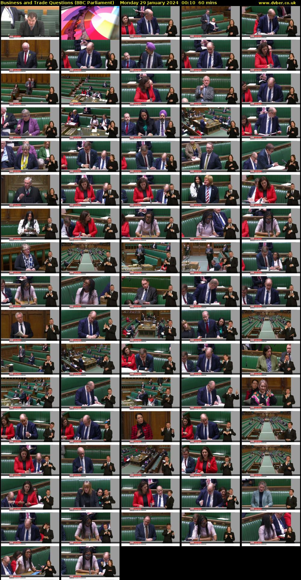 Business and Trade Questions (BBC Parliament) Monday 29 January 2024 00:10 - 01:10