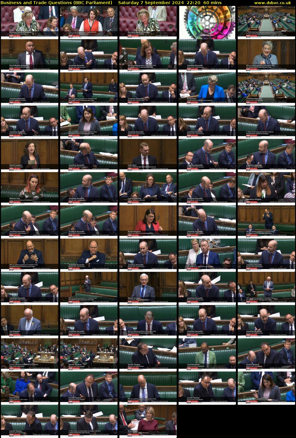 Business and Trade Questions (BBC Parliament) Saturday 7 September 2024 22:20 - 23:20