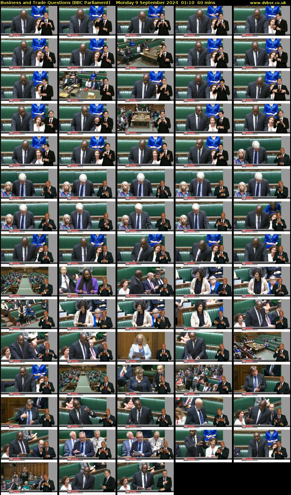 Business and Trade Questions (BBC Parliament) Monday 9 September 2024 01:10 - 02:10