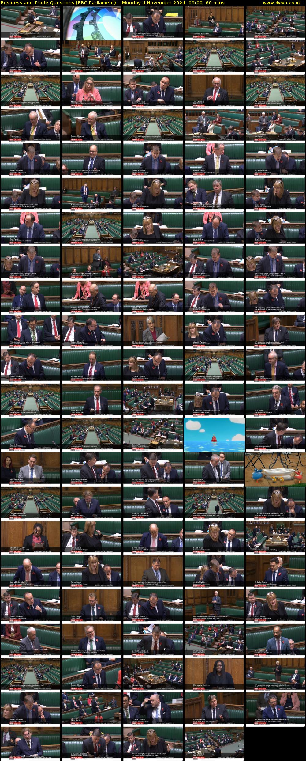 Business and Trade Questions (BBC Parliament) Monday 4 November 2024 09:00 - 10:00