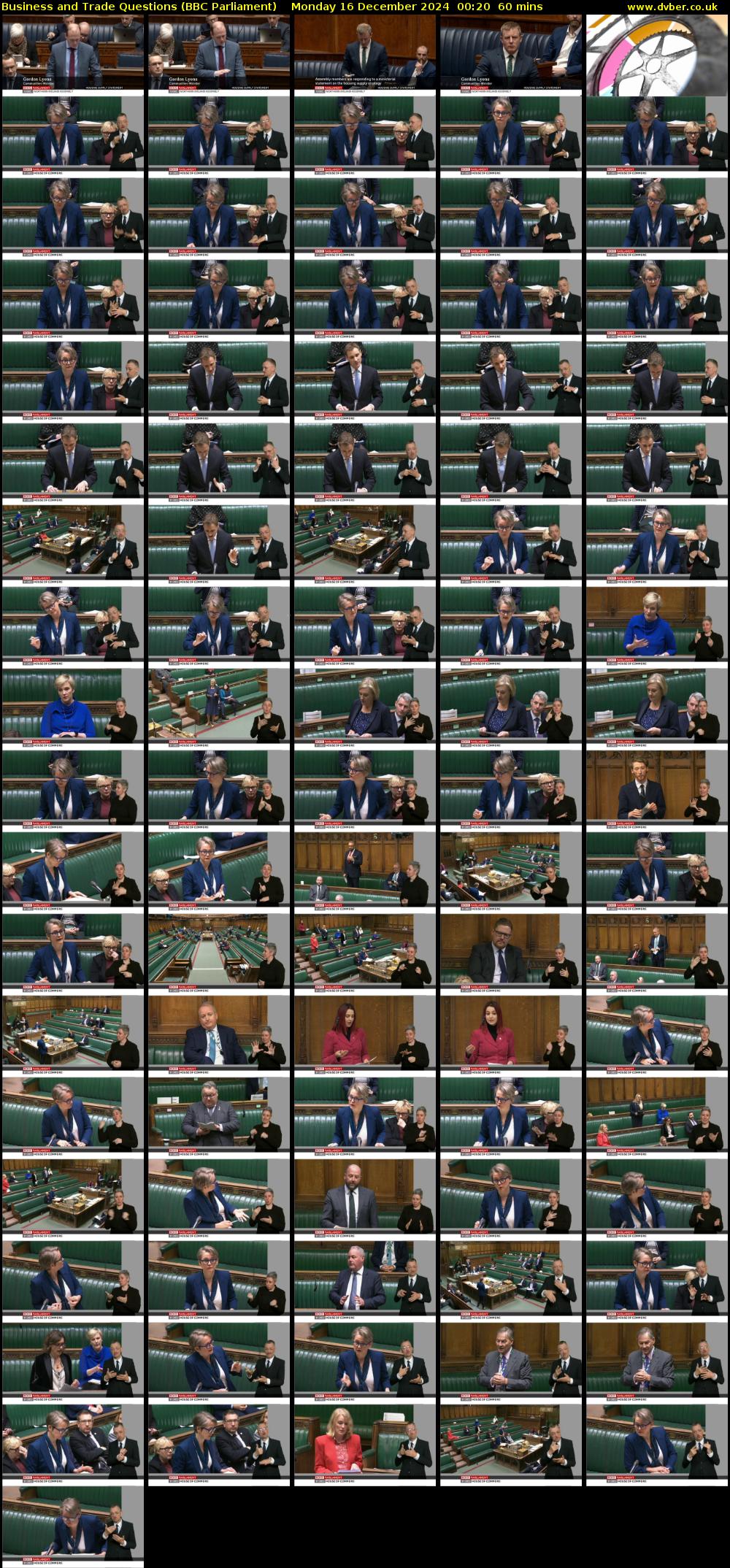 Business and Trade Questions (BBC Parliament) Monday 16 December 2024 00:20 - 01:20