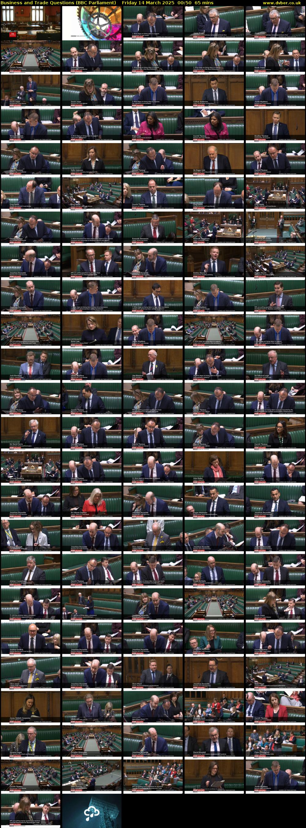 Business and Trade Questions (BBC Parliament) Friday 14 March 2025 00:50 - 01:55