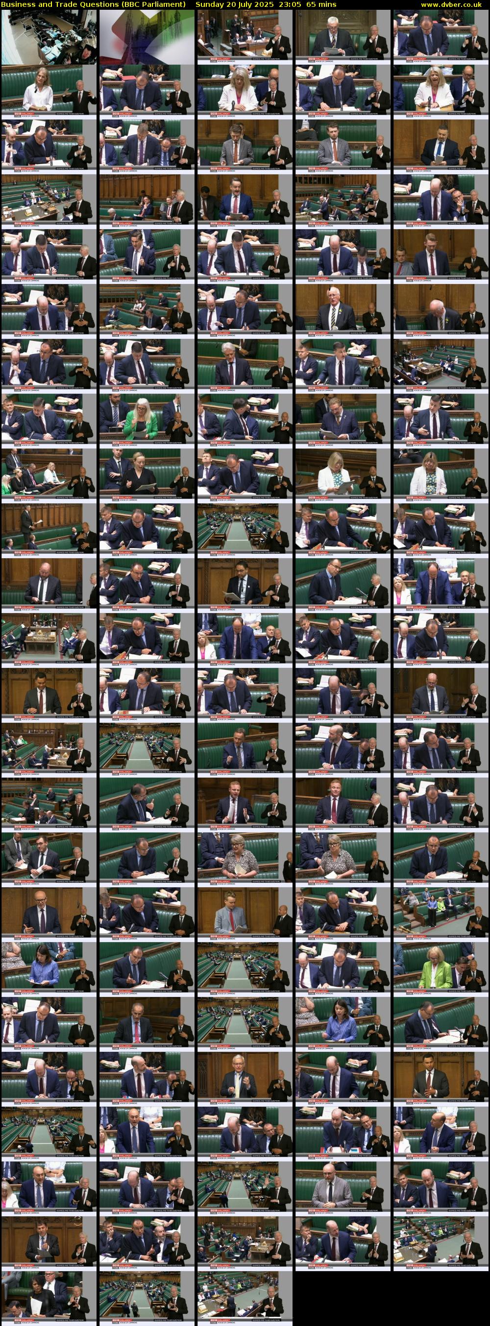 Business and Trade Questions (BBC Parliament) Sunday 20 July 2025 23:05 - 00:10