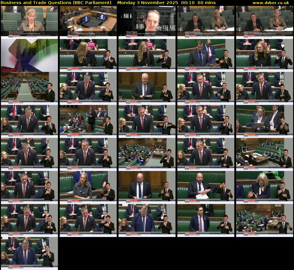 Business and Trade Questions (BBC Parliament) Monday 3 November 2025 00:10 - 01:10