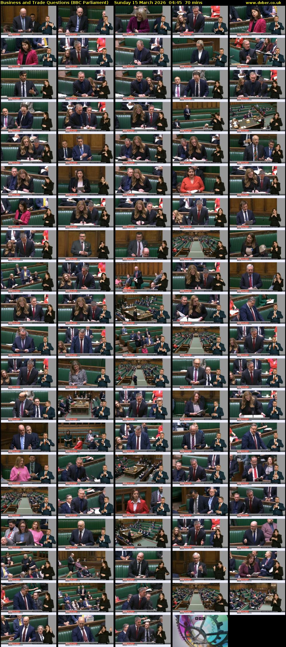 Business and Trade Questions (BBC Parliament) Sunday 15 March 2026 04:45 - 05:55