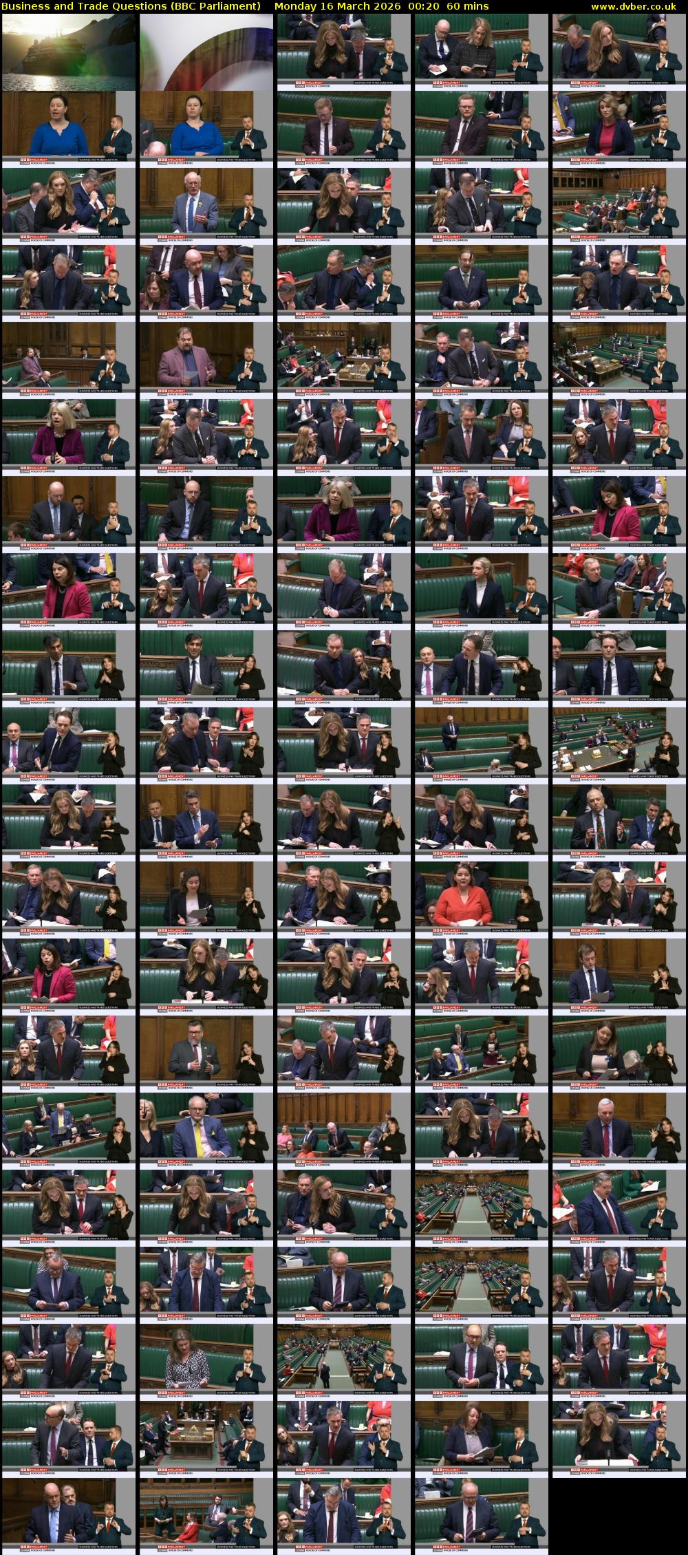 Business and Trade Questions (BBC Parliament) Monday 16 March 2026 00:20 - 01:20