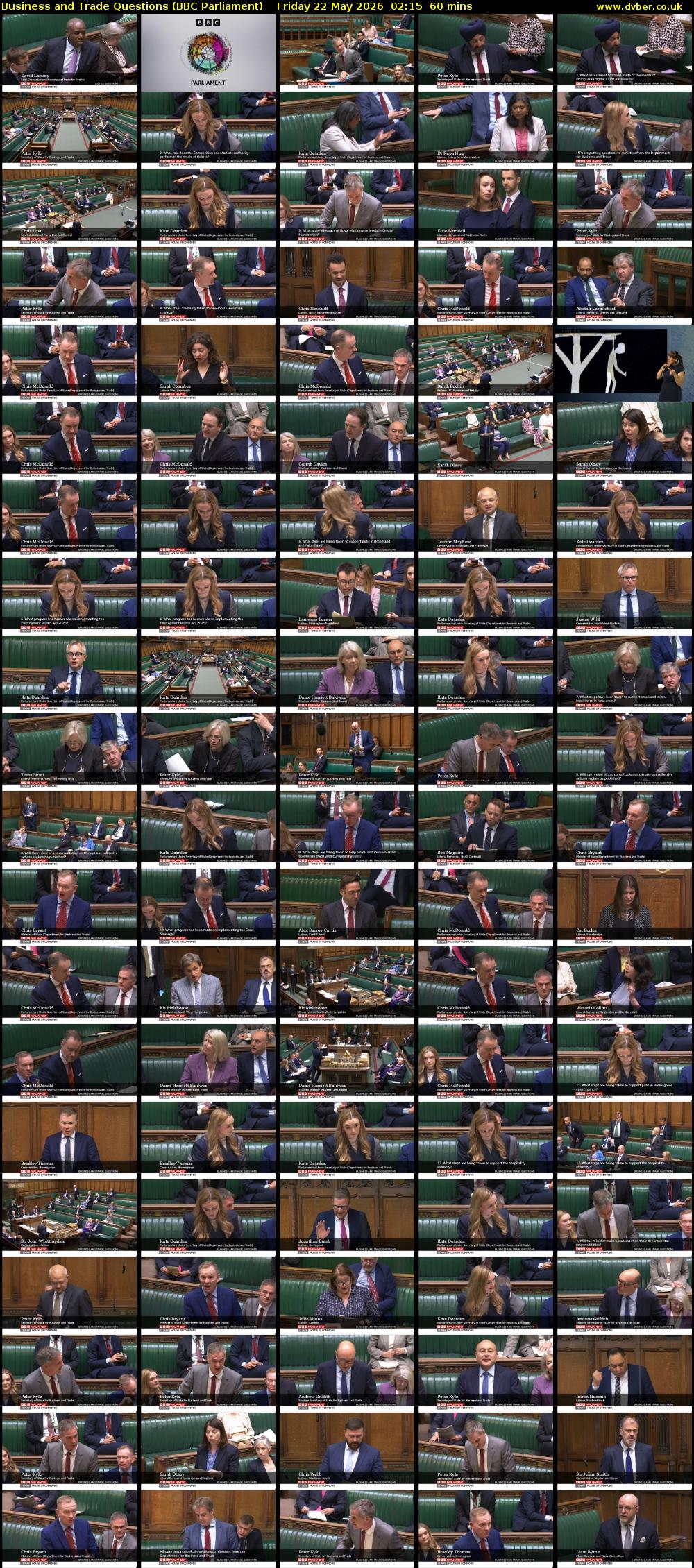 Business and Trade Questions (BBC Parliament) Friday 22 May 2026 02:15 - 03:15