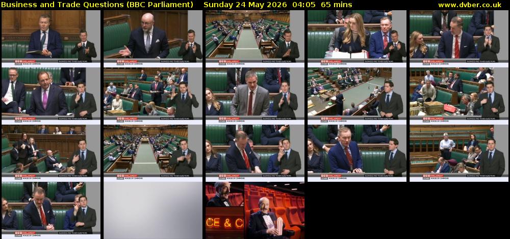 Business and Trade Questions (BBC Parliament) Sunday 24 May 2026 04:05 - 05:10