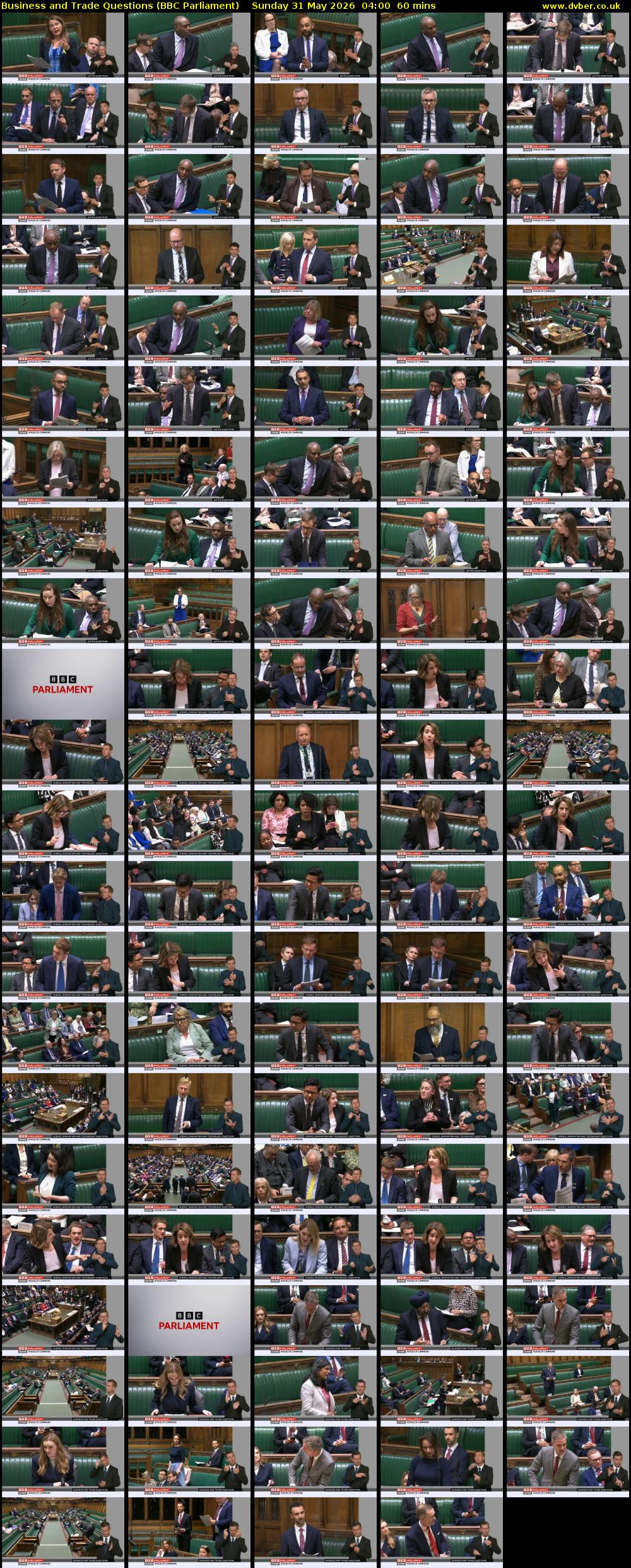 Business and Trade Questions (BBC Parliament) Sunday 31 May 2026 04:00 - 05:00