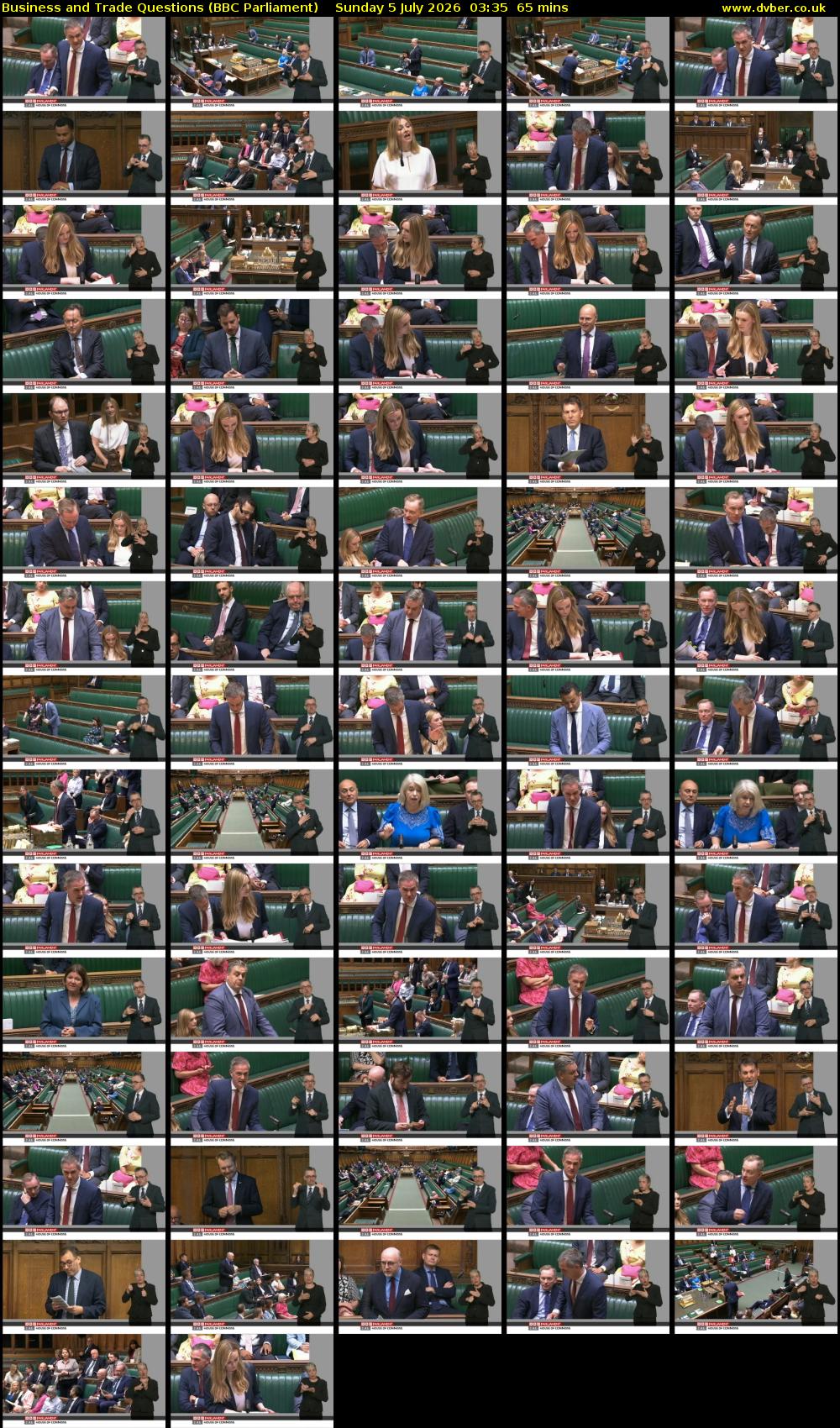 Business and Trade Questions (BBC Parliament) Sunday 5 July 2026 03:35 - 04:40