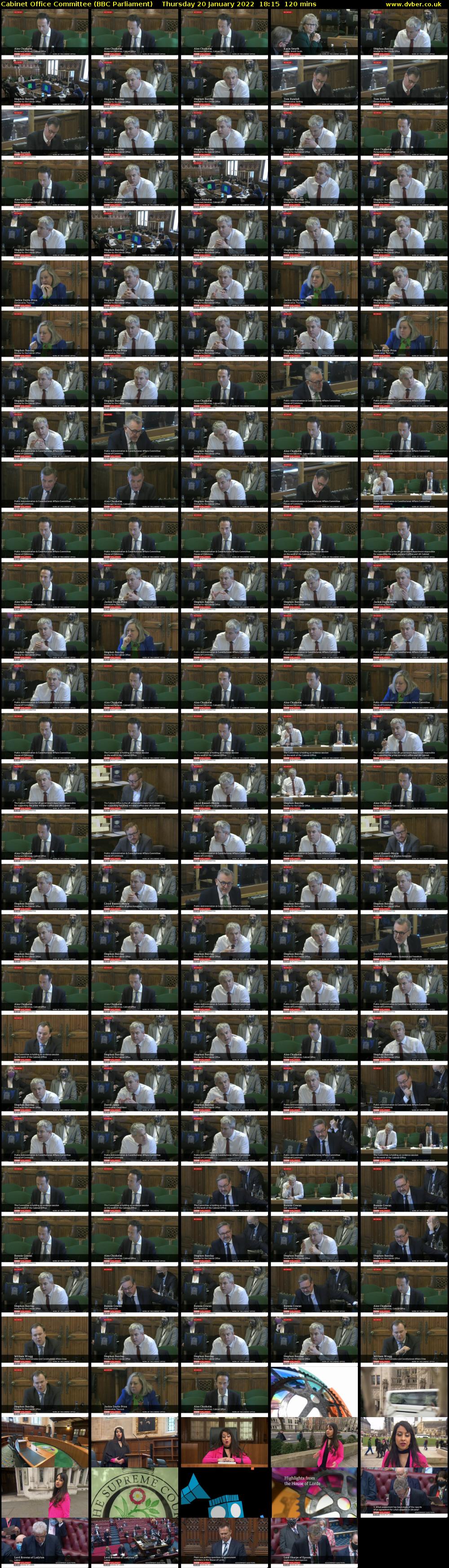Cabinet Office Committee (BBC Parliament) Thursday 20 January 2022 18:15 - 20:15