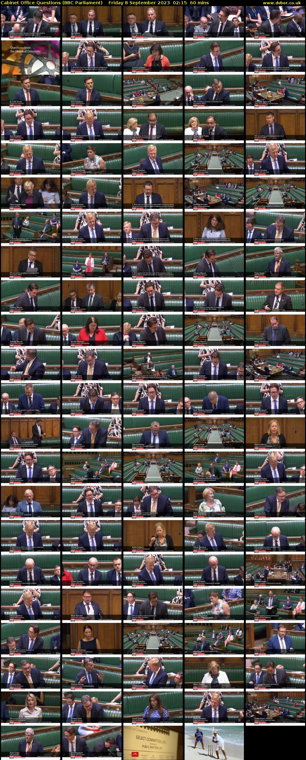 Cabinet Office Questions (BBC Parliament) Friday 8 September 2023 02:15 - 03:15