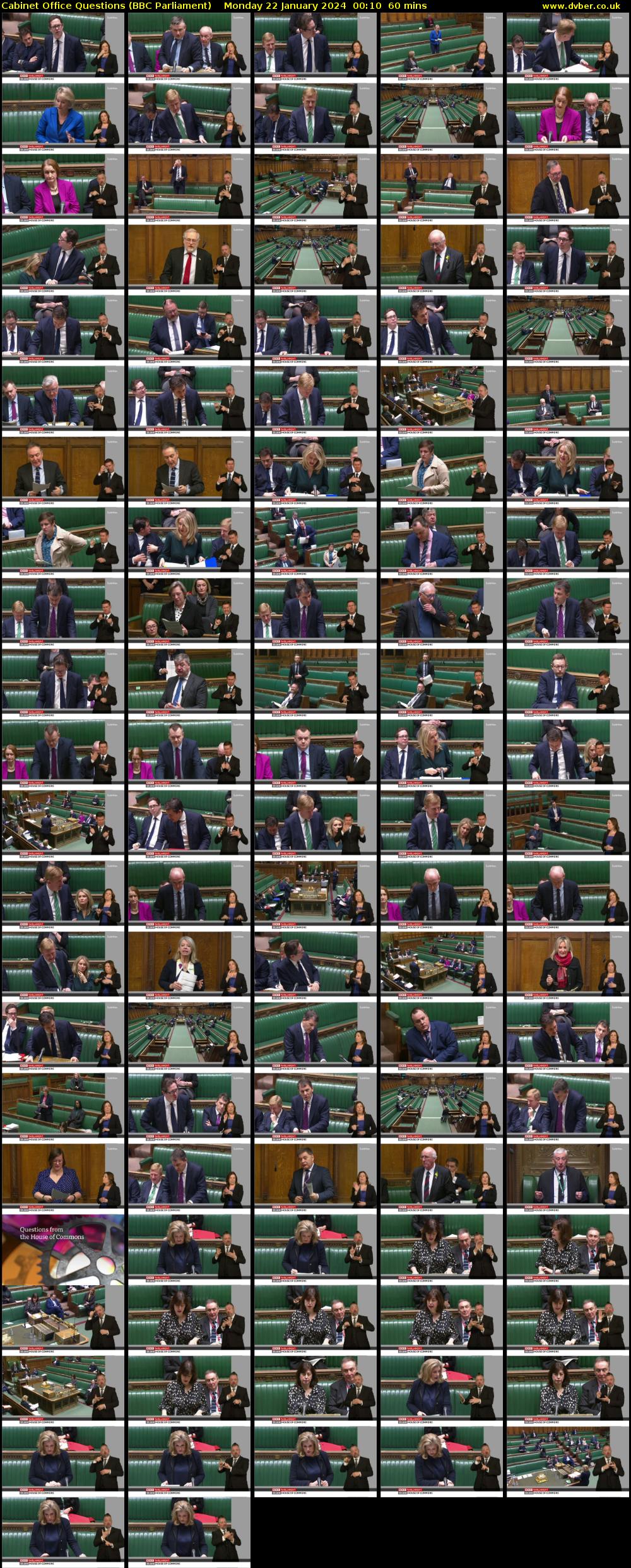 Cabinet Office Questions (BBC Parliament) Monday 22 January 2024 00:10 - 01:10