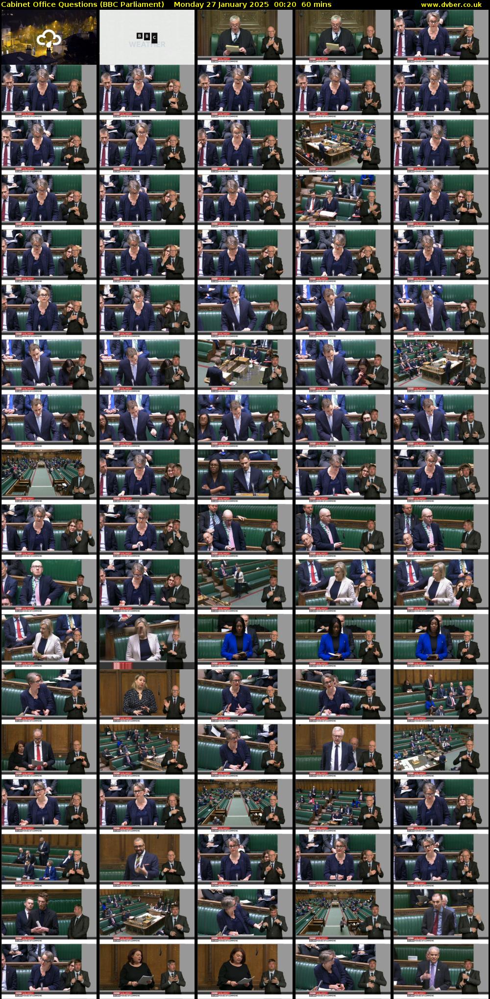 Cabinet Office Questions (BBC Parliament) Monday 27 January 2025 00:20 - 01:20