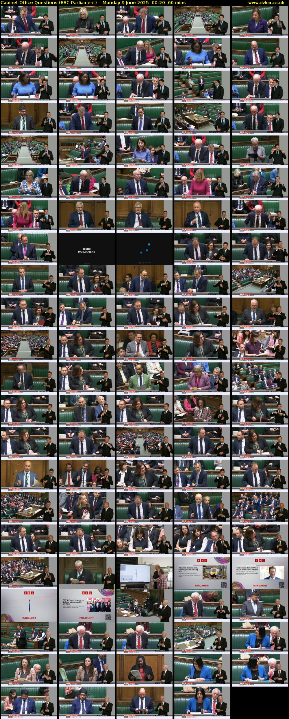 Cabinet Office Questions (BBC Parliament) Monday 9 June 2025 00:20 - 01:20