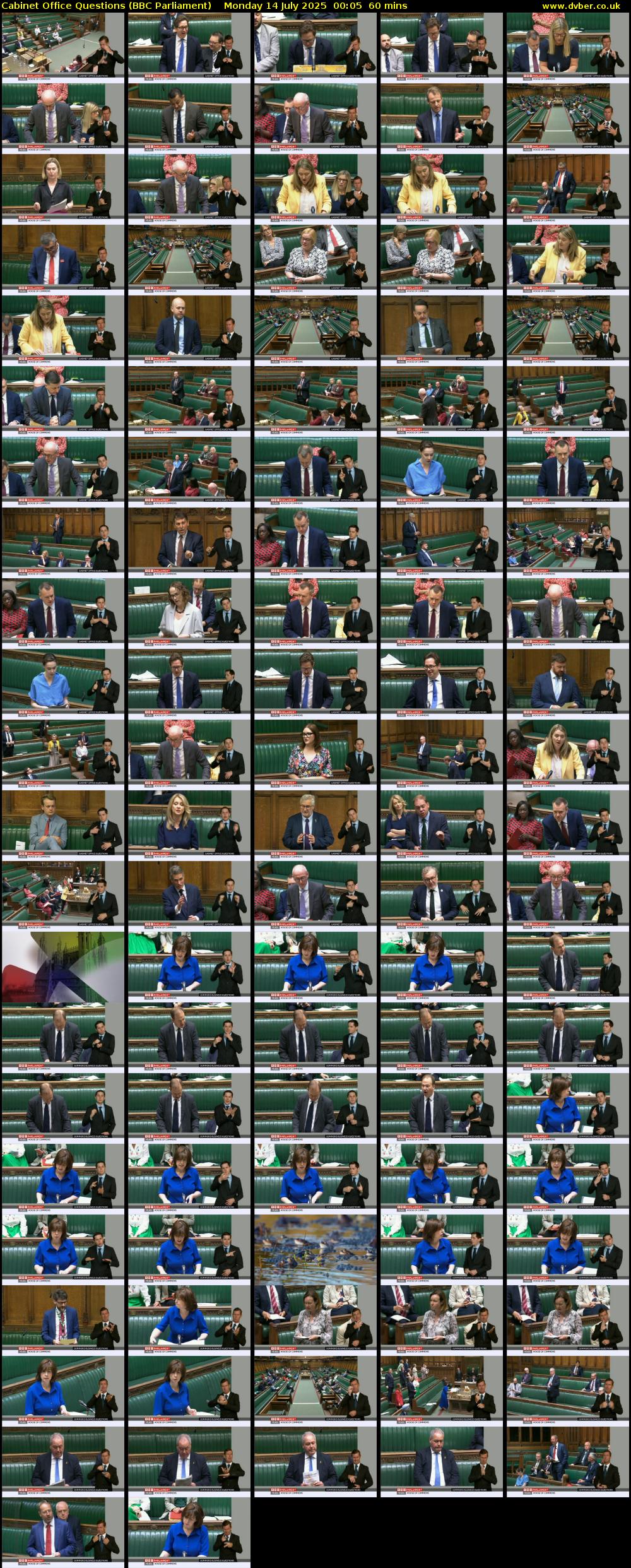 Cabinet Office Questions (BBC Parliament) Monday 14 July 2025 00:05 - 01:05