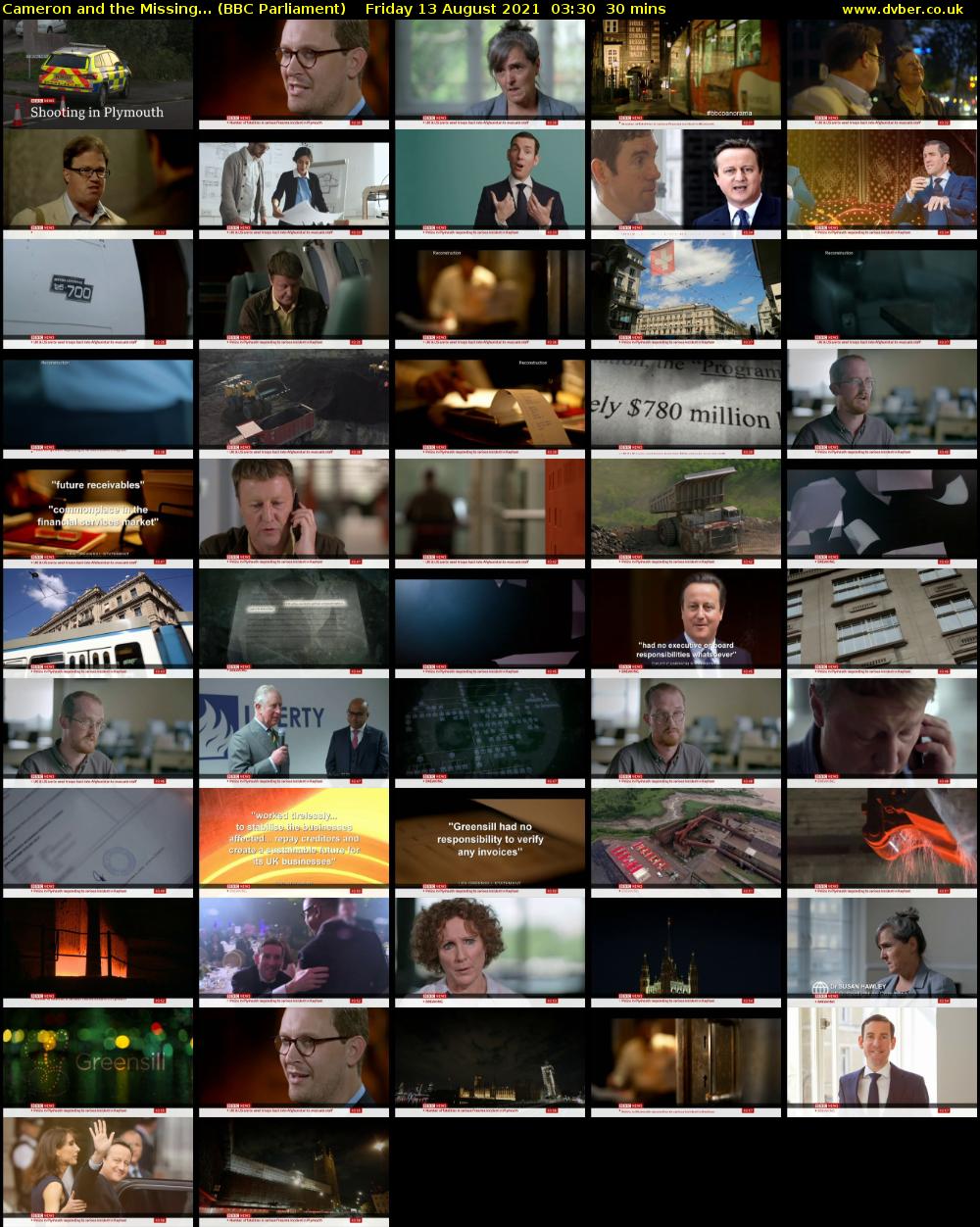 Cameron and the Missing... (BBC Parliament) Friday 13 August 2021 03:30 - 04:00