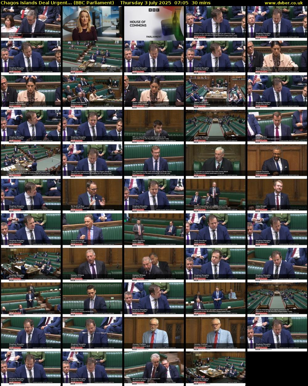 Chagos Islands Deal Urgent... (BBC Parliament) Thursday 3 July 2025 07:05 - 07:35