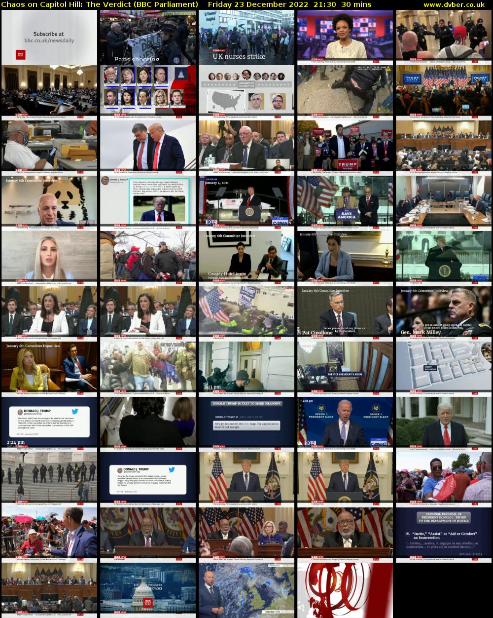Chaos on Capitol Hill: The Verdict (BBC Parliament) Friday 23 December 2022 21:30 - 22:00