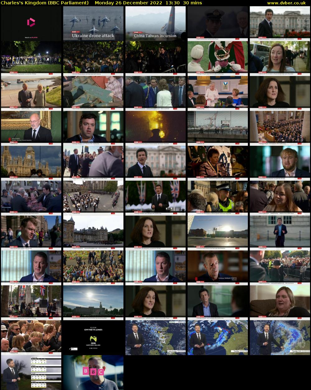 Charles's Kingdom (BBC Parliament) Monday 26 December 2022 13:30 - 14:00