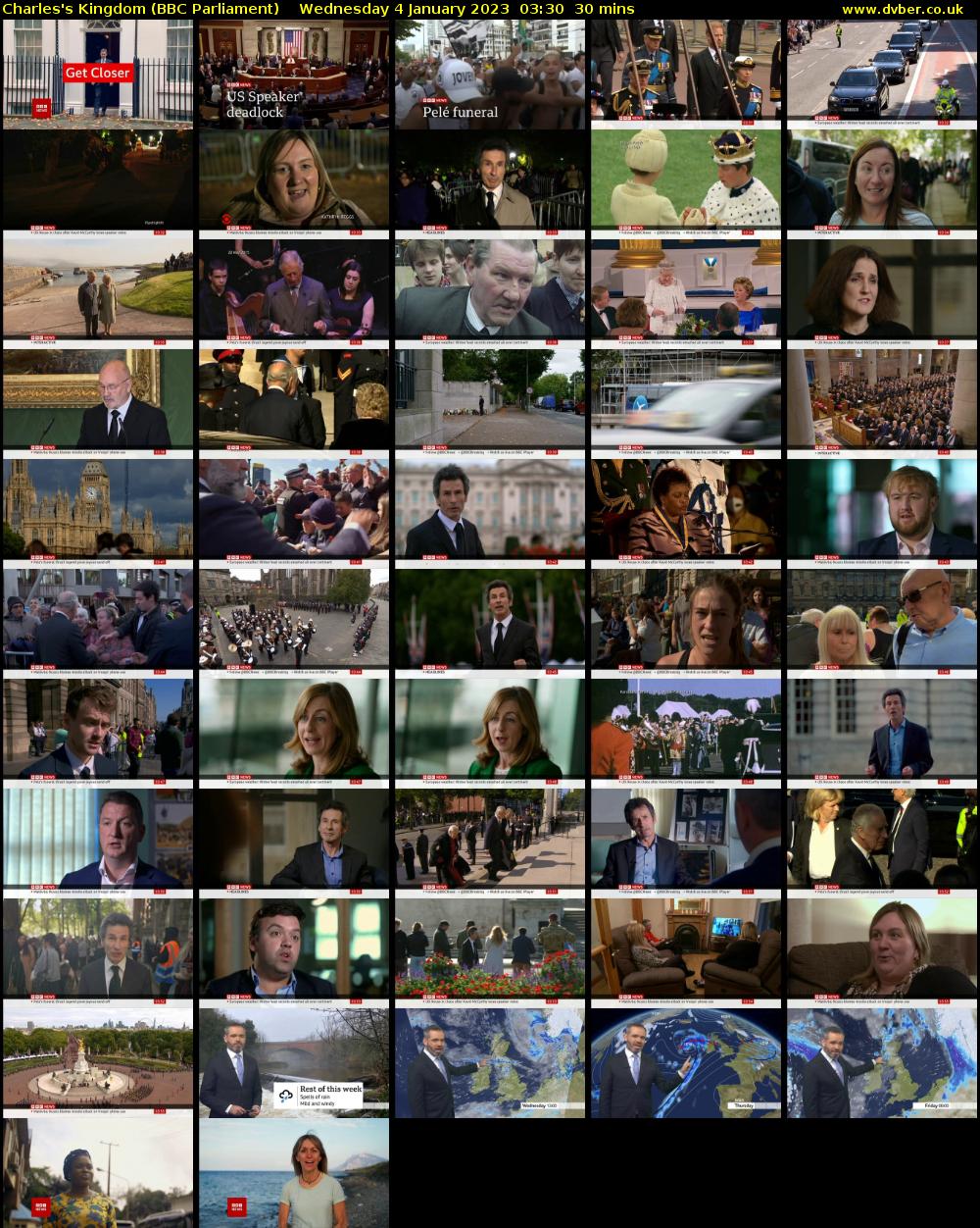 Charles's Kingdom (BBC Parliament) Wednesday 4 January 2023 03:30 - 04:00