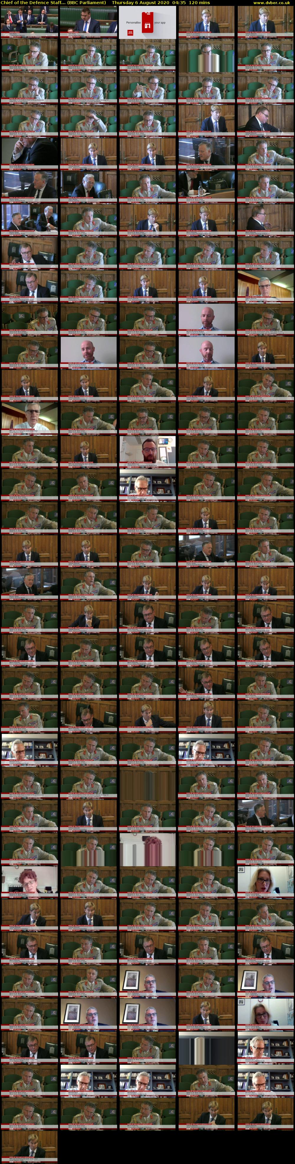 Chief of the Defence Staff... (BBC Parliament) Thursday 6 August 2020 04:35 - 06:35
