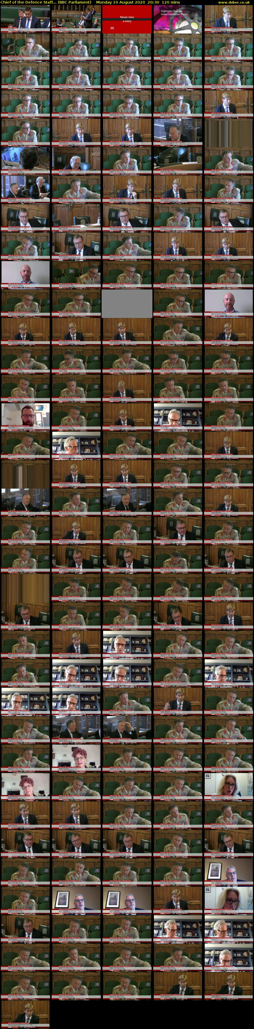 Chief of the Defence Staff... (BBC Parliament) Monday 10 August 2020 20:30 - 22:30