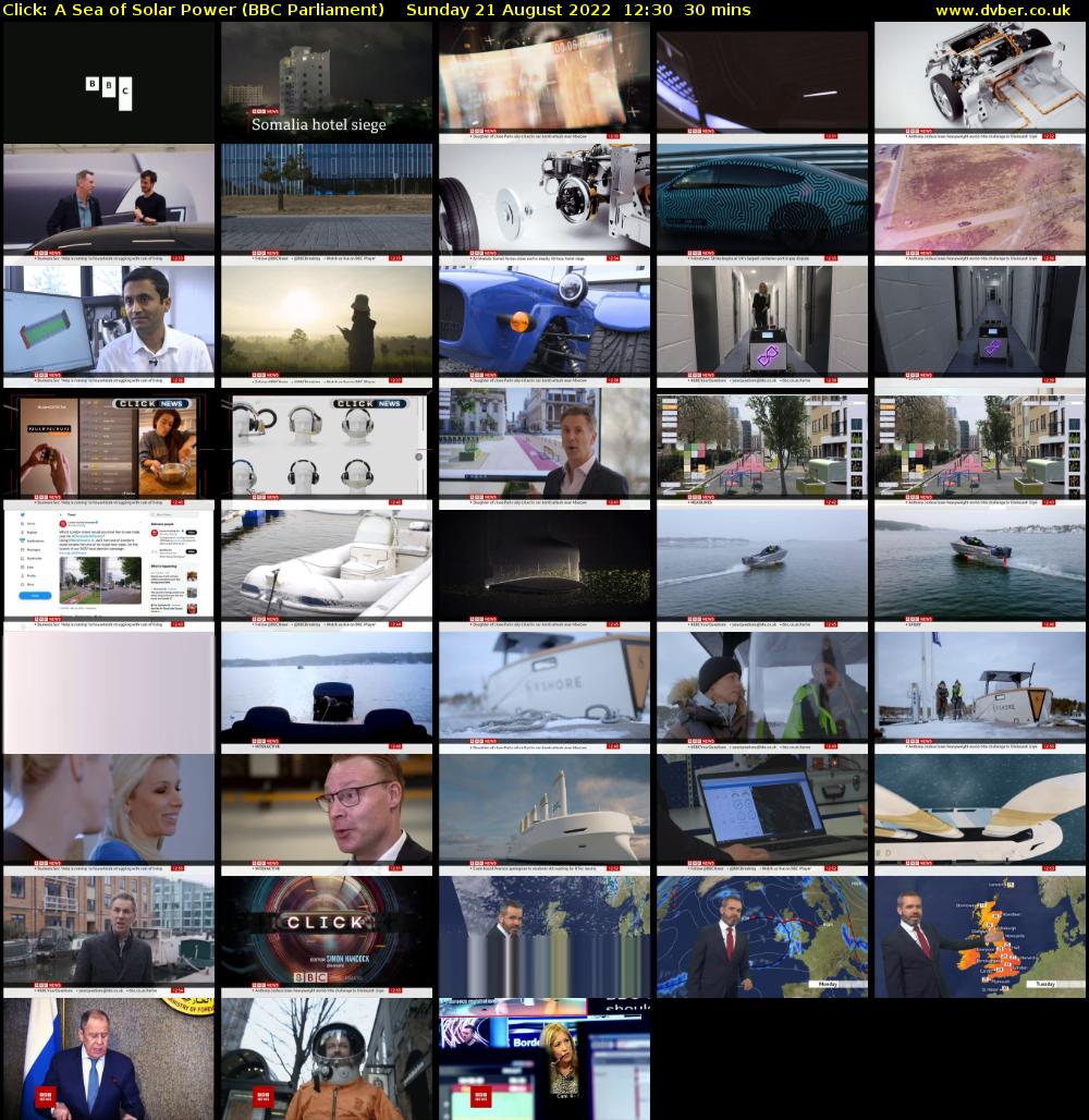 Click: A Sea of Solar Power (BBC Parliament) Sunday 21 August 2022 12:30 - 13:00