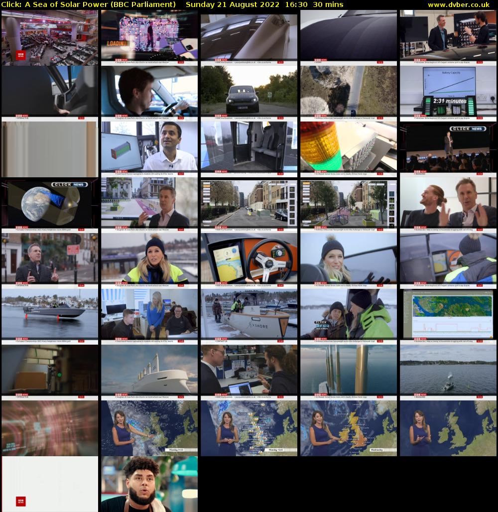 Click: A Sea of Solar Power (BBC Parliament) Sunday 21 August 2022 16:30 - 17:00