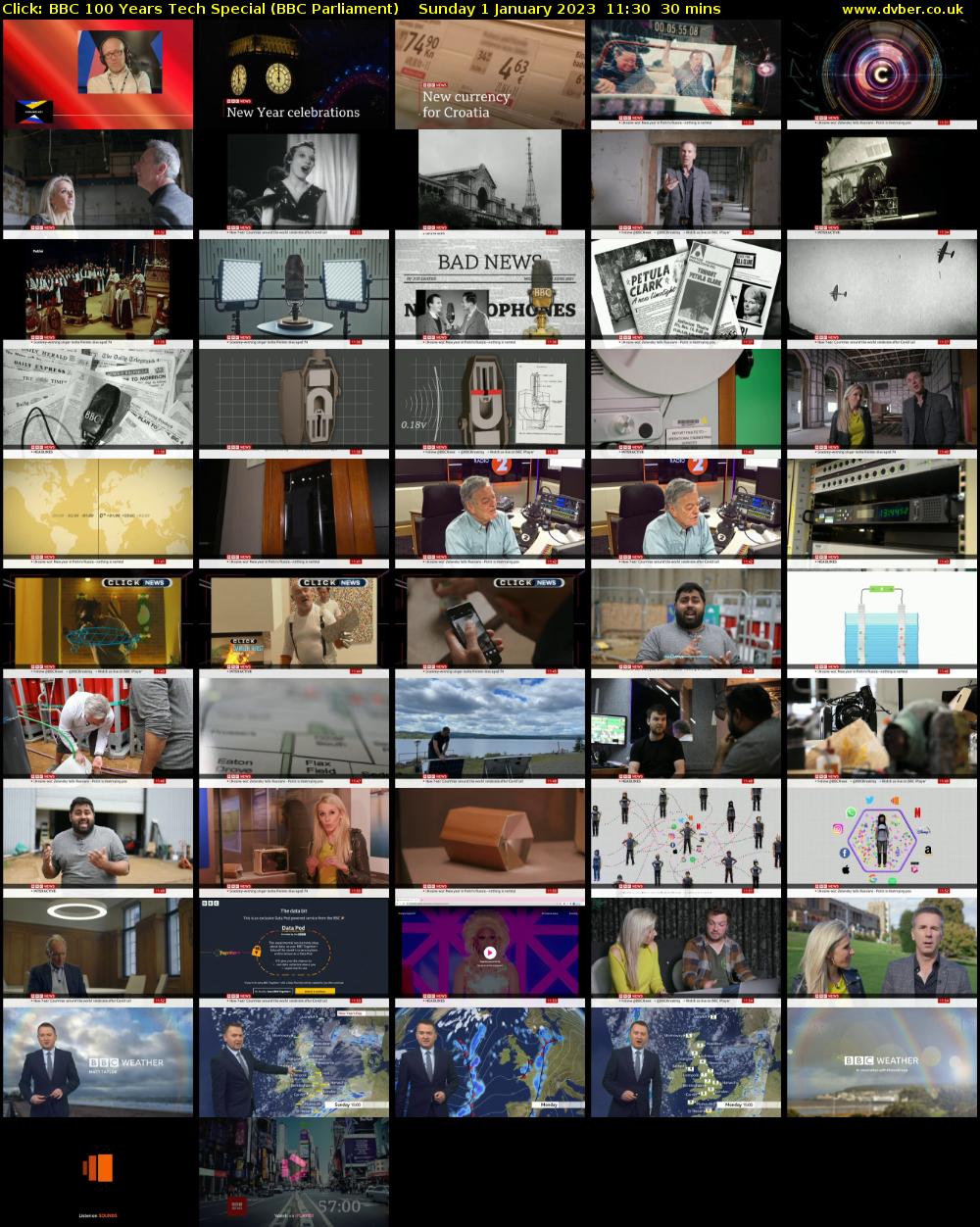 Click: BBC 100 Years Tech Special (BBC Parliament) Sunday 1 January 2023 11:30 - 12:00