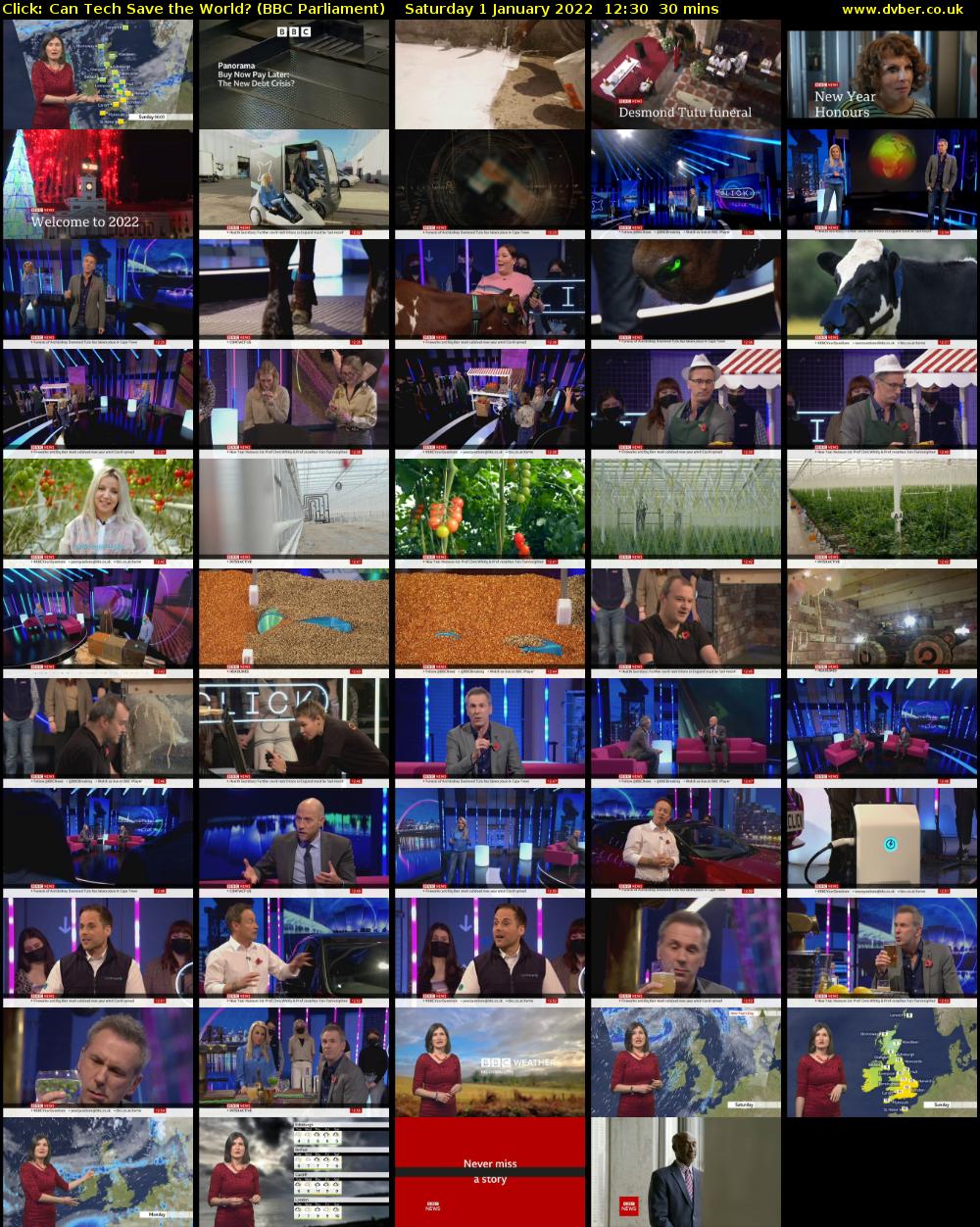 Click: Can Tech Save the World? (BBC Parliament) Saturday 1 January 2022 12:30 - 13:00