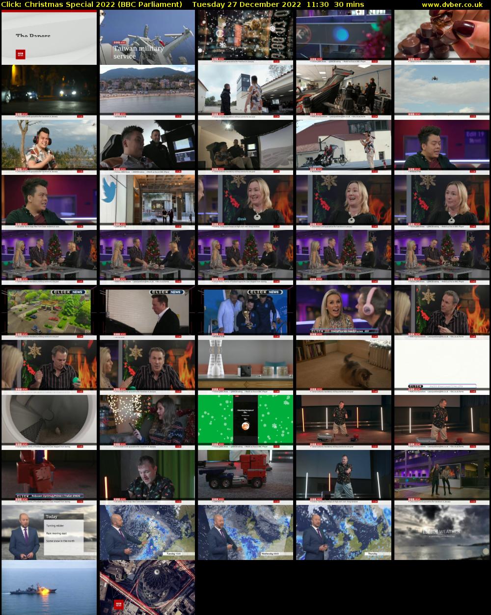 Click: Christmas Special 2022 (BBC Parliament) Tuesday 27 December 2022 11:30 - 12:00
