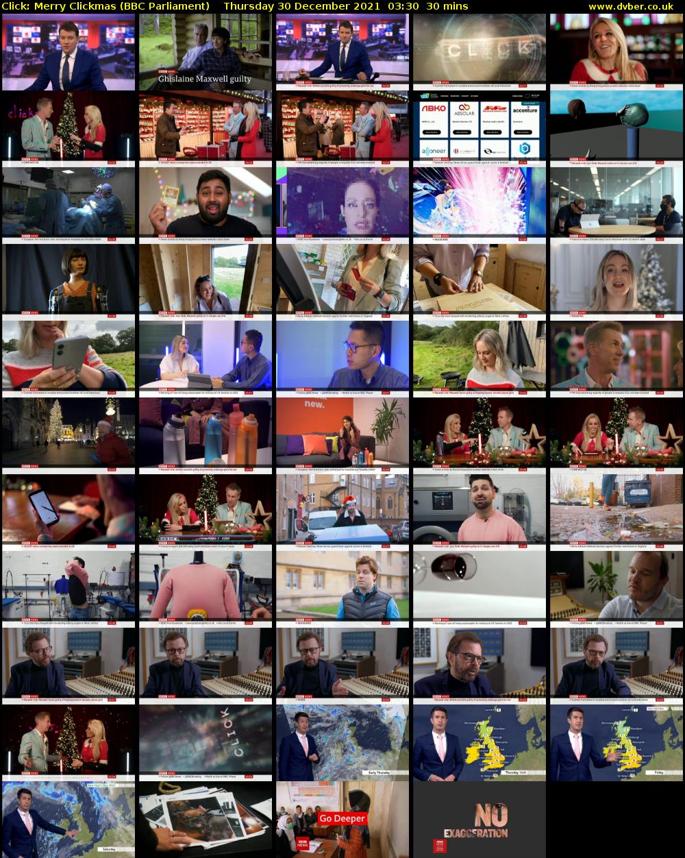 Click: Merry Clickmas (BBC Parliament) Thursday 30 December 2021 03:30 - 04:00