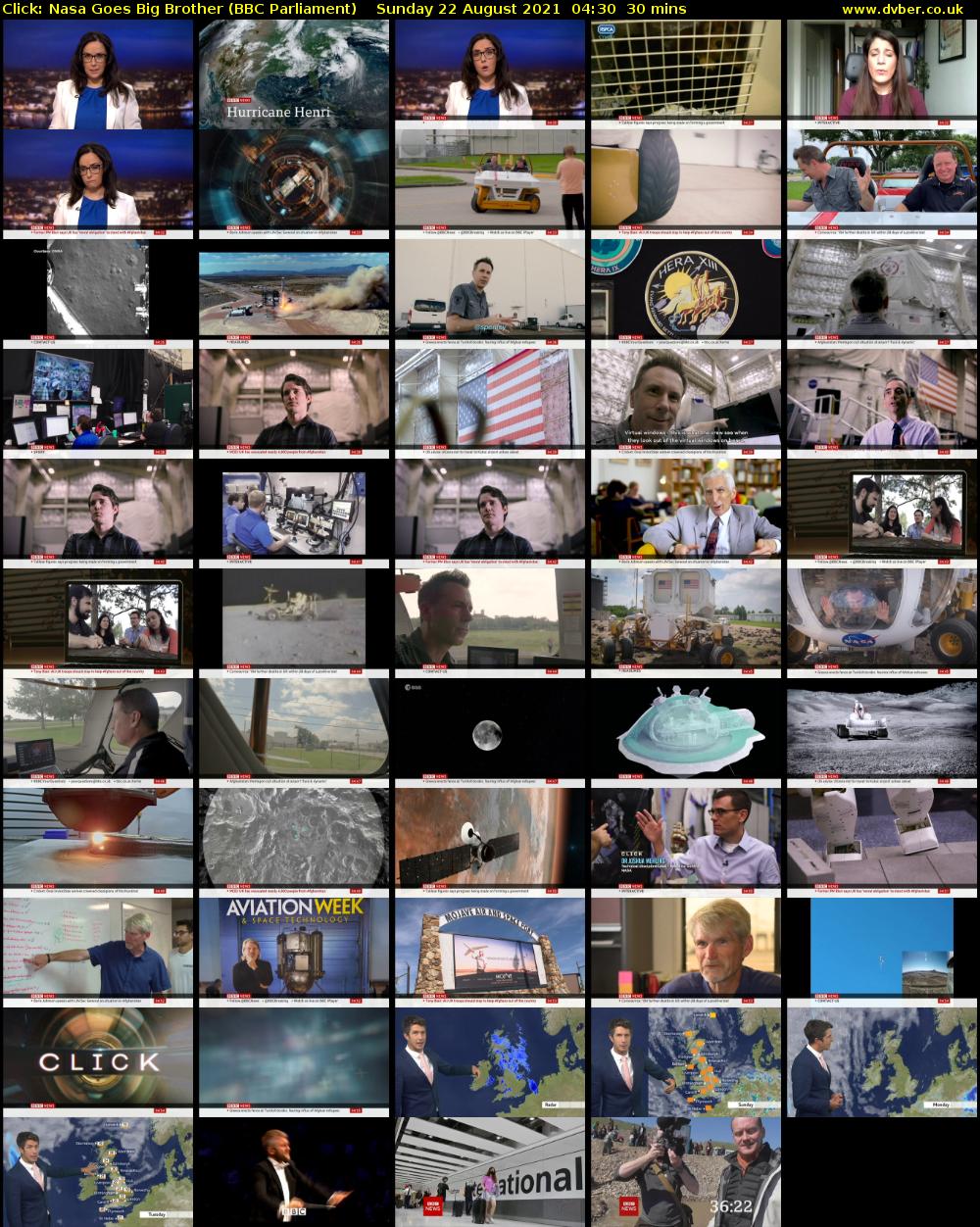 Click: Nasa Goes Big Brother (BBC Parliament) Sunday 22 August 2021 04:30 - 05:00