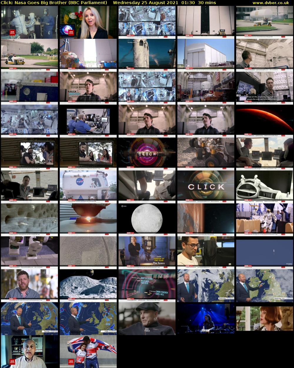 Click: Nasa Goes Big Brother (BBC Parliament) Wednesday 25 August 2021 01:30 - 02:00