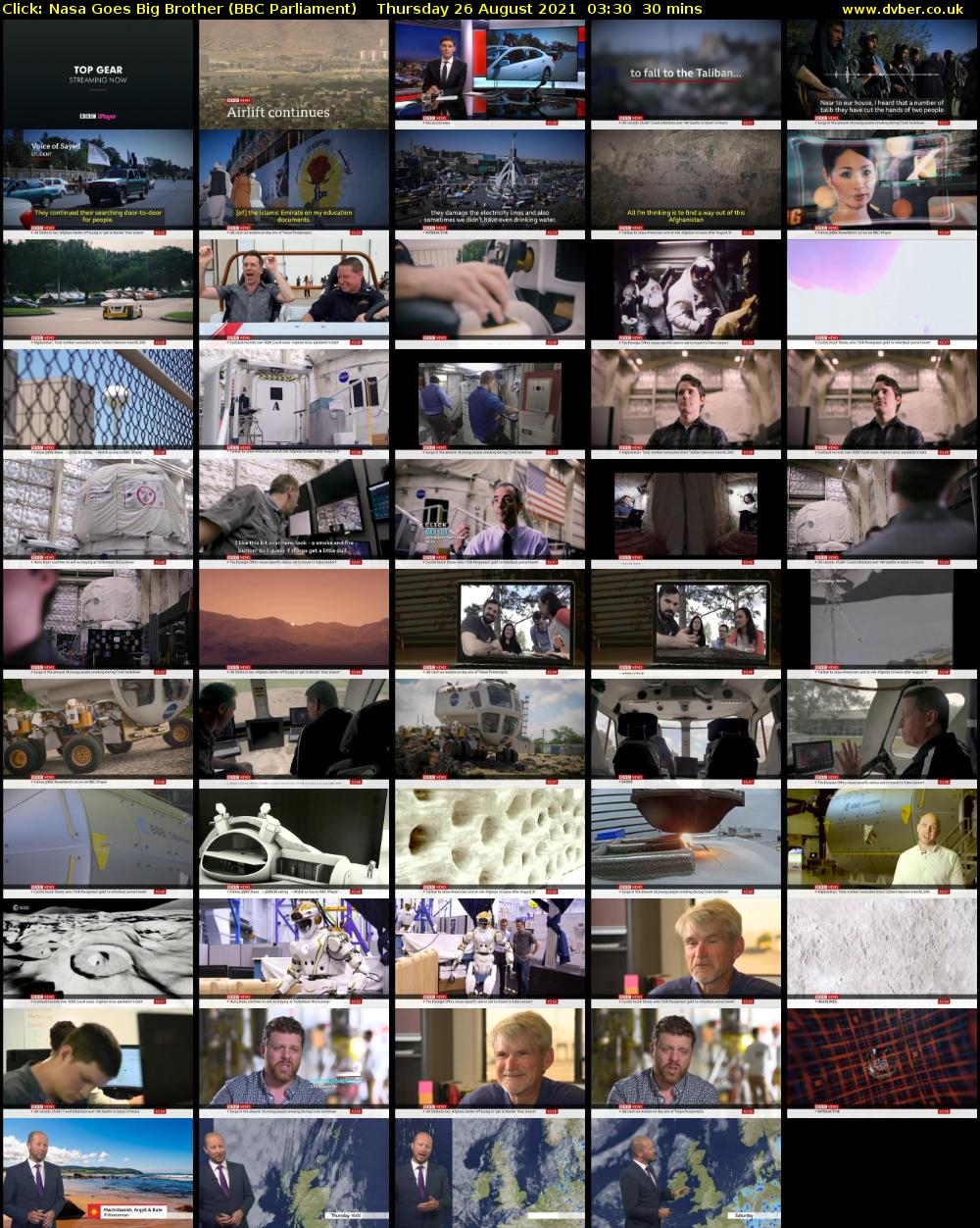Click: Nasa Goes Big Brother (BBC Parliament) Thursday 26 August 2021 03:30 - 04:00