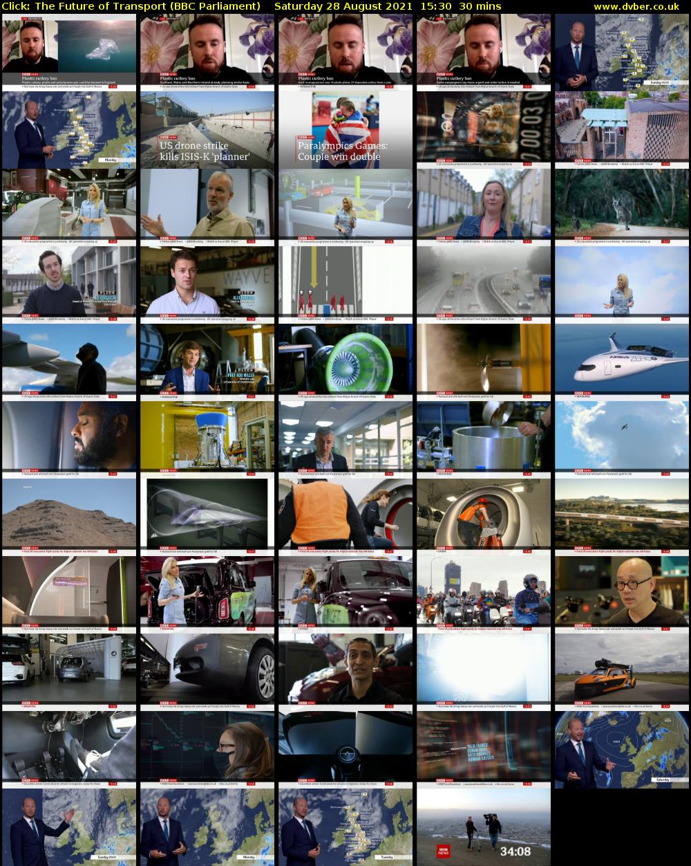 Click: The Future of Transport (BBC Parliament) Saturday 28 August 2021 15:30 - 16:00