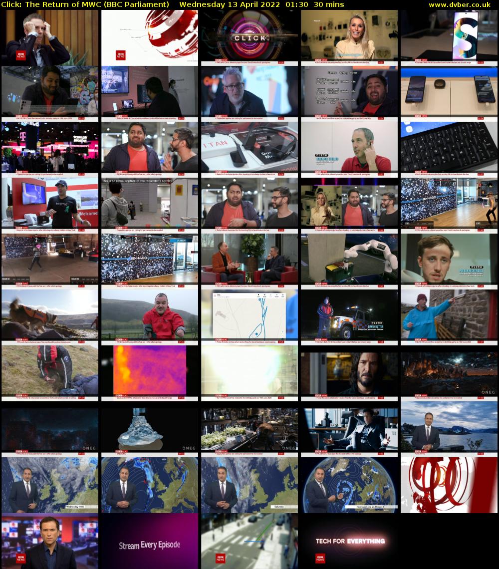 Click: The Return of MWC (BBC Parliament) Wednesday 13 April 2022 01:30 - 02:00