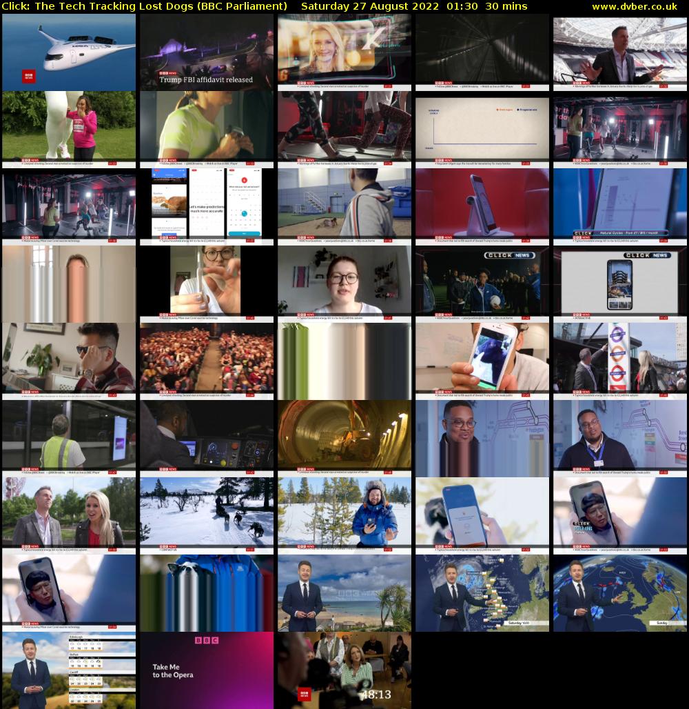 Click: The Tech Tracking Lost Dogs (BBC Parliament) Saturday 27 August 2022 01:30 - 02:00
