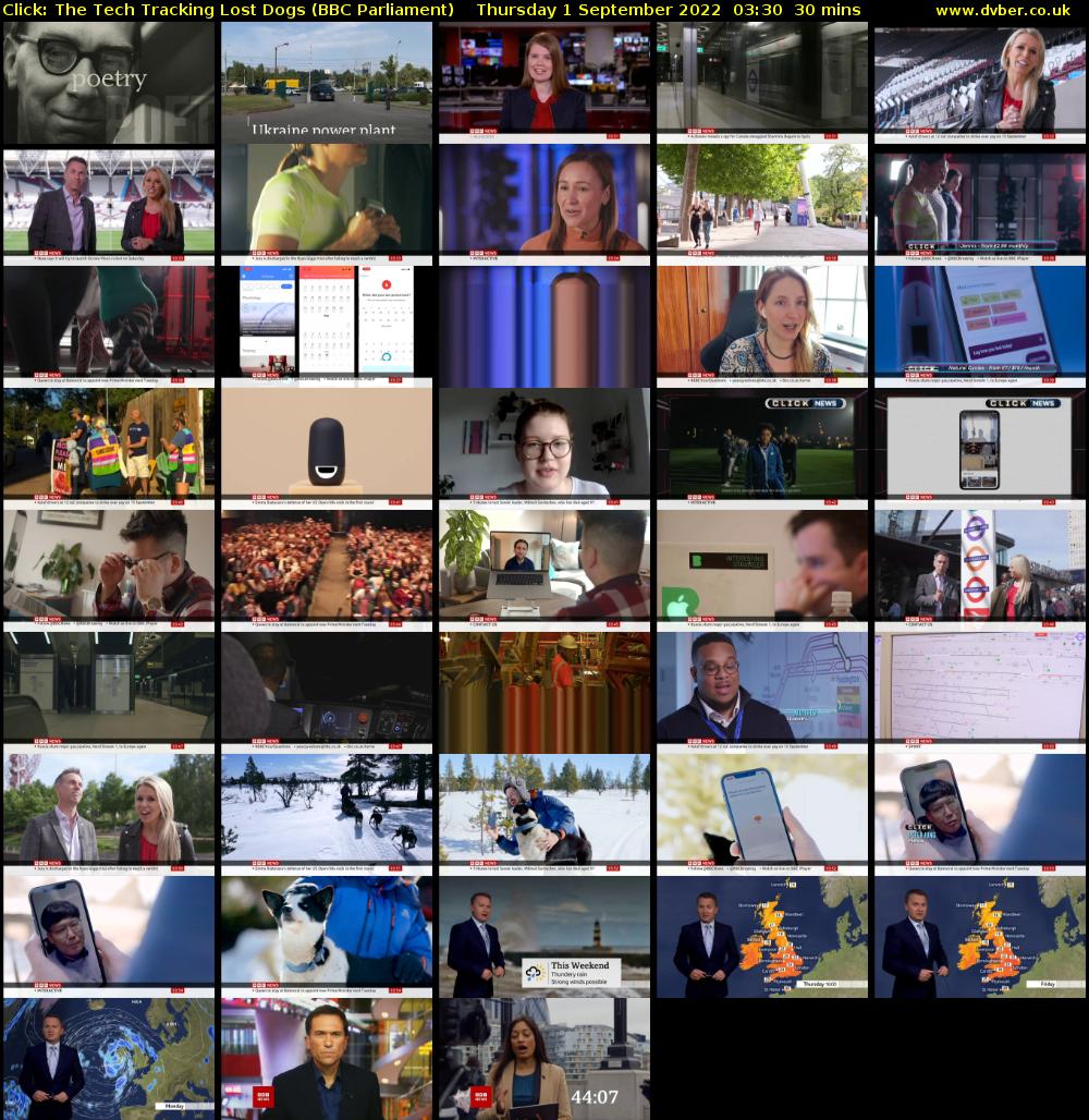 Click: The Tech Tracking Lost Dogs (BBC Parliament) Thursday 1 September 2022 03:30 - 04:00