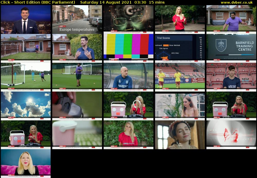 Click - Short Edition (BBC Parliament) Saturday 14 August 2021 03:30 - 03:45