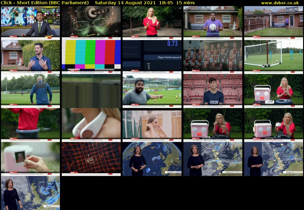 Click - Short Edition (BBC Parliament) Saturday 14 August 2021 18:45 - 19:00