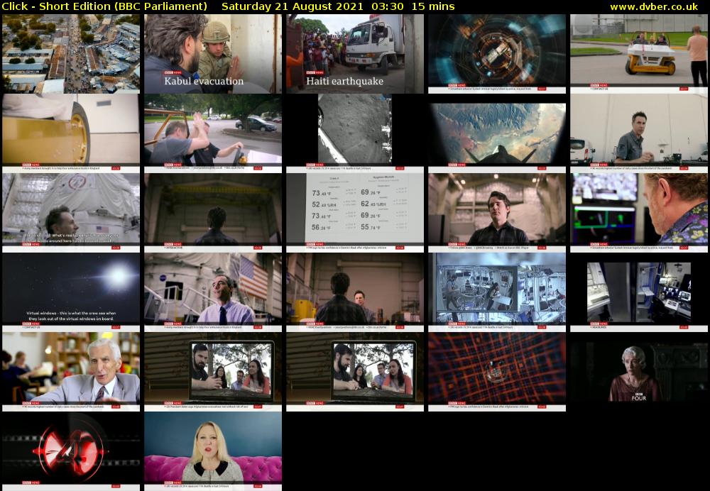 Click - Short Edition (BBC Parliament) Saturday 21 August 2021 03:30 - 03:45