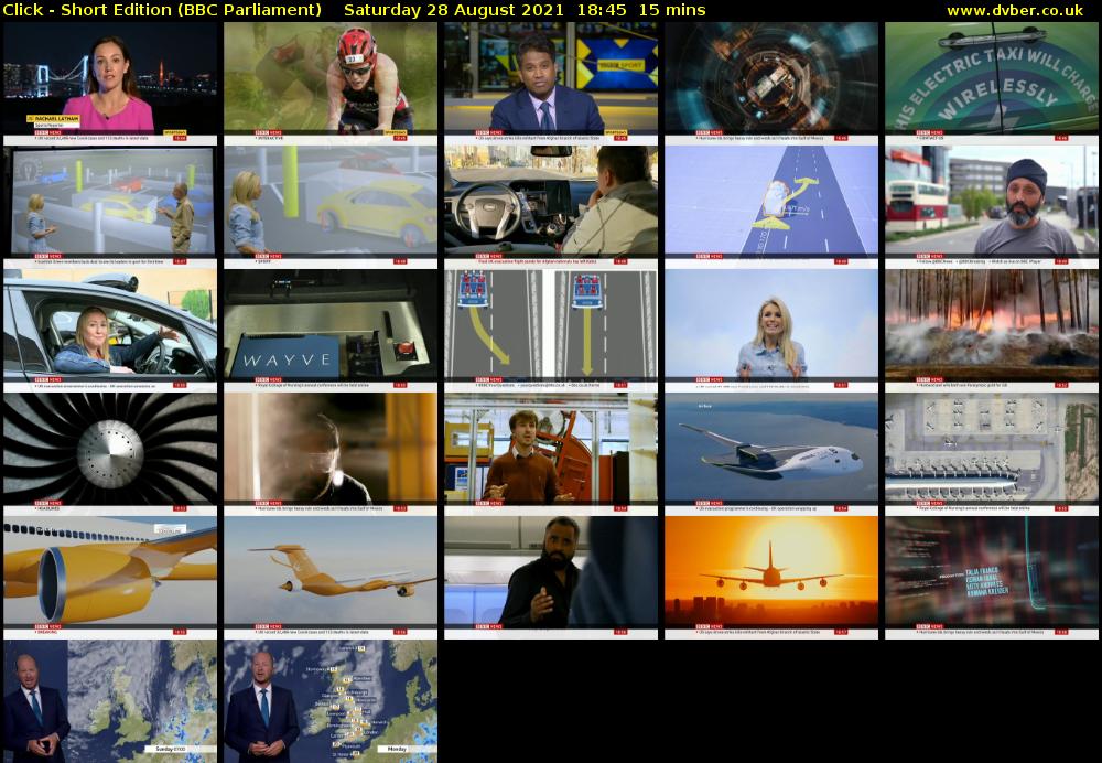 Click - Short Edition (BBC Parliament) Saturday 28 August 2021 18:45 - 19:00