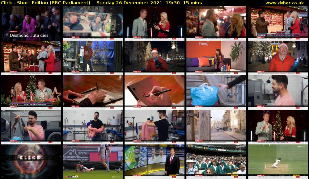 Click - Short Edition (BBC Parliament) Sunday 26 December 2021 19:30 - 19:45